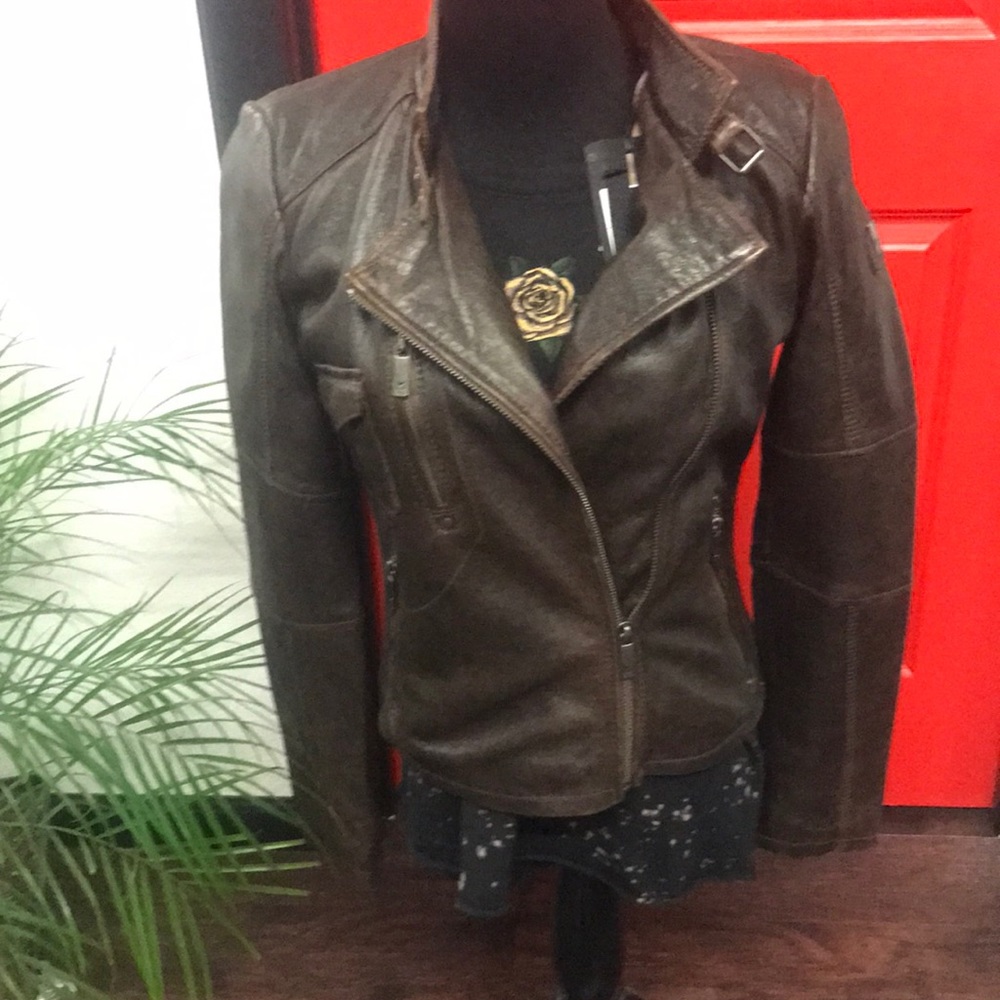 100% lamb skin leather jacket